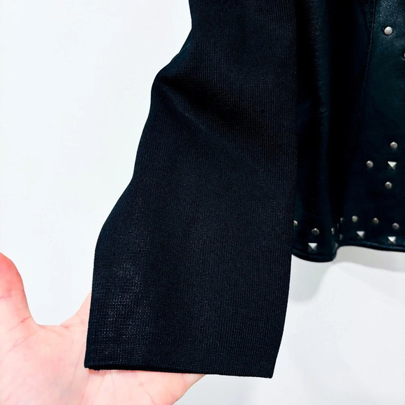 NYGARD Black  leather coat with studs - Picture 4 of 11